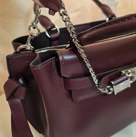 Michael Kors Burgundy Hamilton Handbag. Worn Once. EUC - Picture 12 of 14
